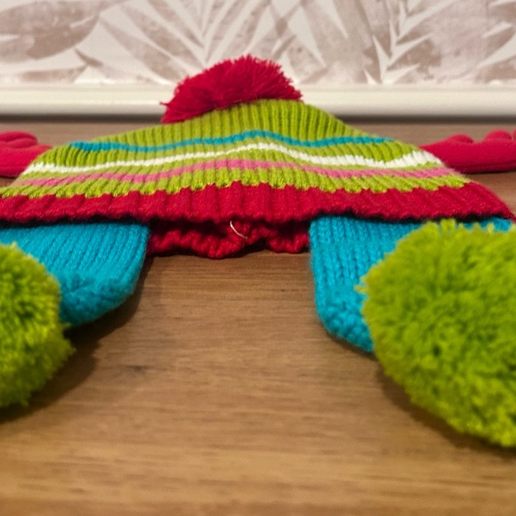 NWOT Colorful Reindeer Antler Knit Hat (unisex) - Picture 3 of 4